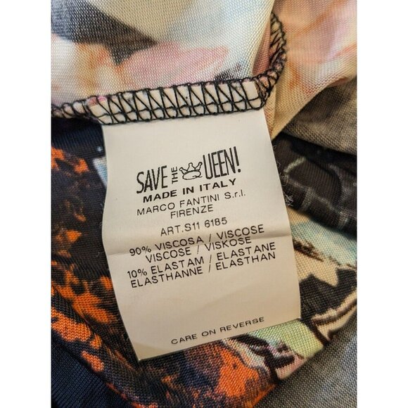 Save The Queen Womens Small Blouse Top Multicoloured Floral Drawstring Hem - Picture 7 of 9